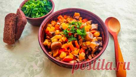 Тушеная репа по-русски с грибами и овощами (рецепт)