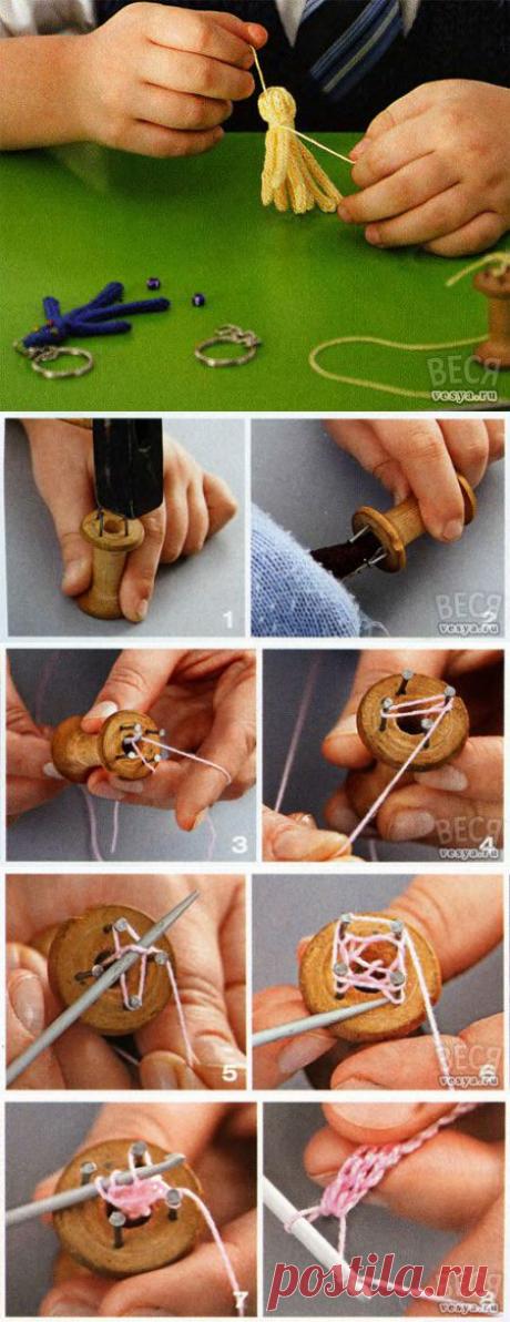 Поделки из вязаных шнурков.