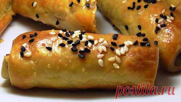 РУЛЕТИКИ ИЗ СЛОЕНОГО ТЕСТА С ФАРШЕМ. ЗАКУСКА ИЗ СЛОЕНОГО ТЕСТА | ВКУСНЫЕ РЕЦЕПТЫ ОТ НАТАЛЬИ | Яндекс Дзен