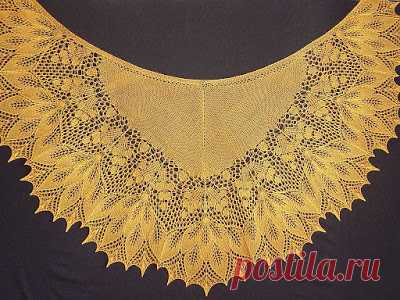 Lista de deseos de Koteykin;): Chal Golden Autumn de Elena Gottlieb. Mantón de otoño dorado de Elena Gottlieb. Patrón libre.