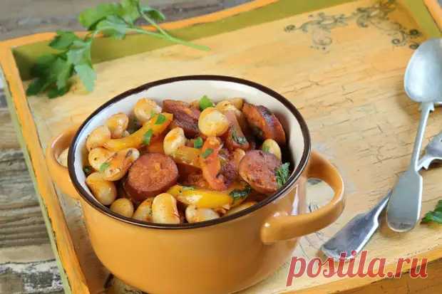 Рагу из фасоли с копчеными колбасками - Будет вкусно - Медиаплатформа МирТесен