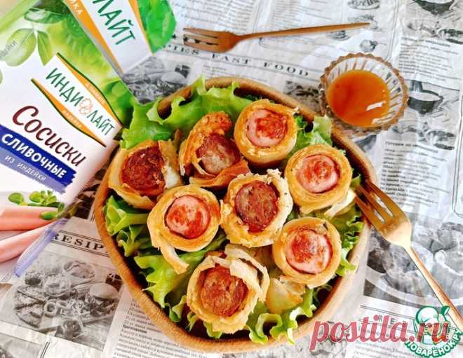 Пятачки из лаваша с сосисками – кулинарный рецепт