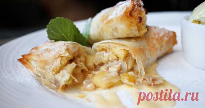 Яблочный штрудель из слоеного теста – 7 вкусных рецептов