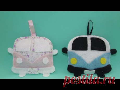 Faça você mesma: chaveiro kombi em feltro