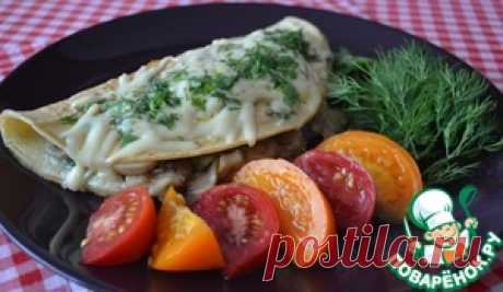 Омлет с сыром зеленью и грибами - кулинарный рецепт