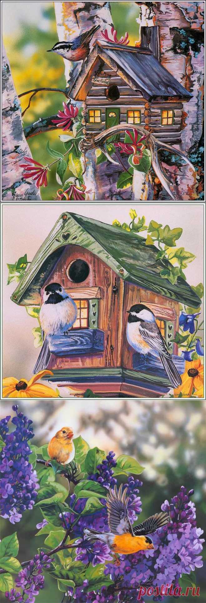 Яркие и красочные птички от Janene Grende