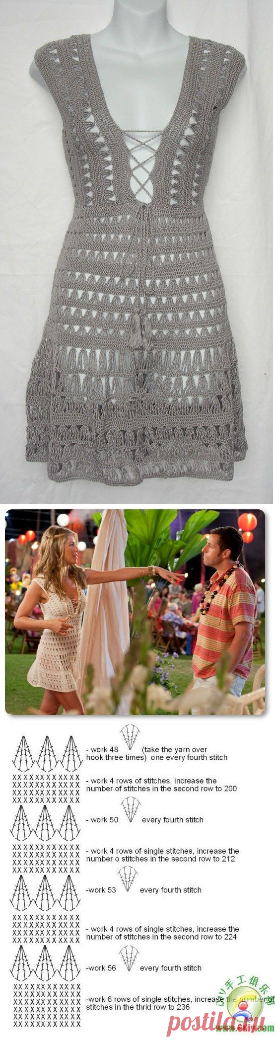 famous crochet dress free crochet graph pattern | Crochet, needle arts, ect | Связаные Крючком Платья, Вязание Крючком и Вязание Бесплатно