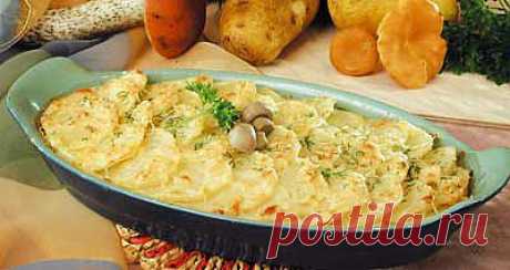 Картофельная запеканка с грибами.