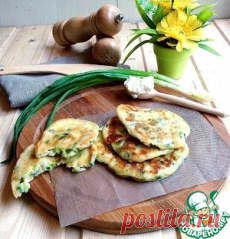Оладьи с сыром и зеленым луком - кулинарный рецепт
