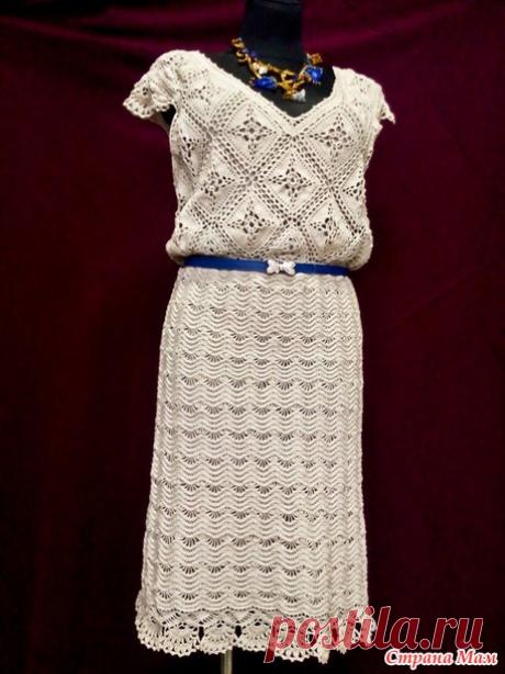 . Платье крючком &quot;Беж&quot; - Все в ажуре... (вязание крючком) - Страна Мам