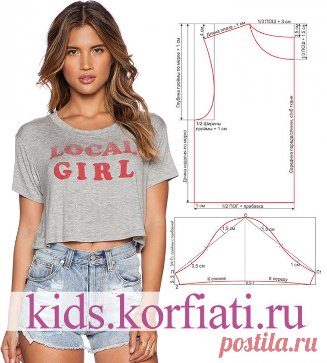 Выкройка футболки для девочки от Анастасии Корфиати