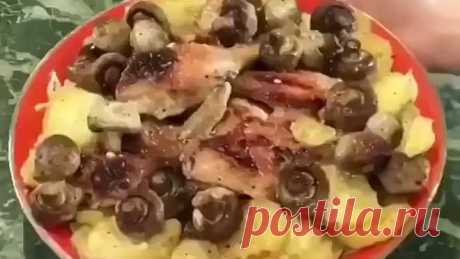 Курочка с картофелем и грибами