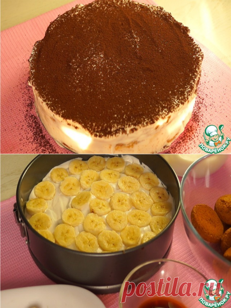 Торт из овсяного печенья с бананами