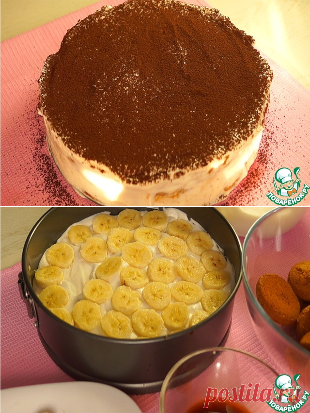 Торт из овсяного печенья с бананами