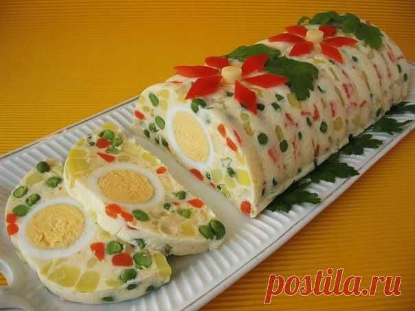 Вкусная красота!!!!Салат-желе с овощами