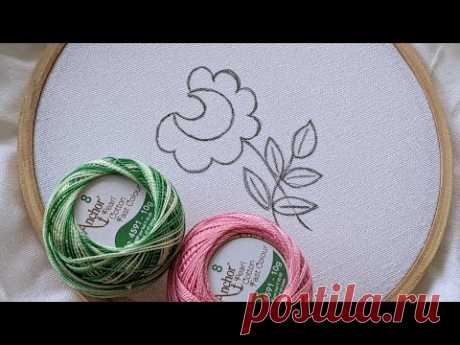 SIMPLE AND BEAUTIFUL FLOWER HAND EMBROIDERY DESIGN FOR BEGINNERS #embroidery