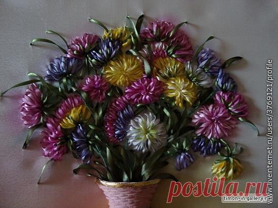 ВЫШИВКА ЛЕНТАМИ часть 5. авторские работы Тимониной Инессы (г. Москва)