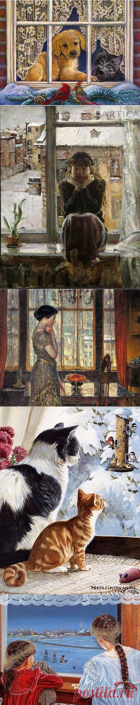 Зима за окном Yvette Moore - December

Зимний вечер за окном,
Синий вечер за окном.
Серебрится в дымке синей
Синий двор и синий дом.
Запоздалый пешеход
Синей улицей идёт,
А за ним крадётся следом
В синей шубе рыжий кот.
На деревьях синий иней,
На снегу синицы след…
В этот вечер синий-синий
Я пишу зимы портрет.
