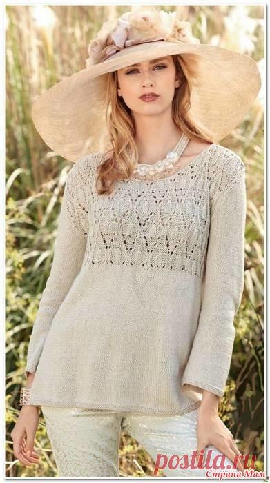. Летний джемпер спицами Не знаю что больше зацепило, шляпа или джемпер
