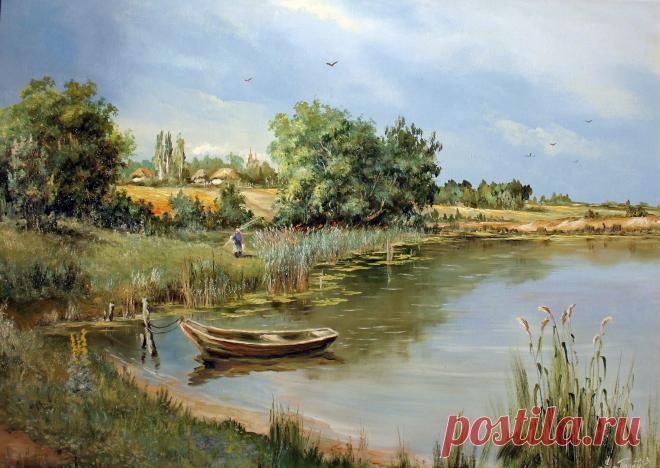 "Рыбалка"подрамник 50х70\ в раме 68х88\масло\холст\авторская\продаю и под заказ