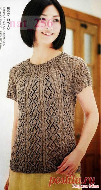 Пуловер с круглой кокеткой связанный от горловины. Спицы. - ВЯЗАНАЯ МОДА+ ДЛЯ НЕМОДЕЛЬНЫХ ДАМ - Страна Мам