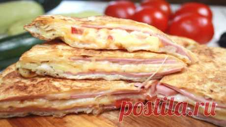 Завтрак на сковороде с лавашом, колбасой и сыром: пошаговые рецепты с фото и видео