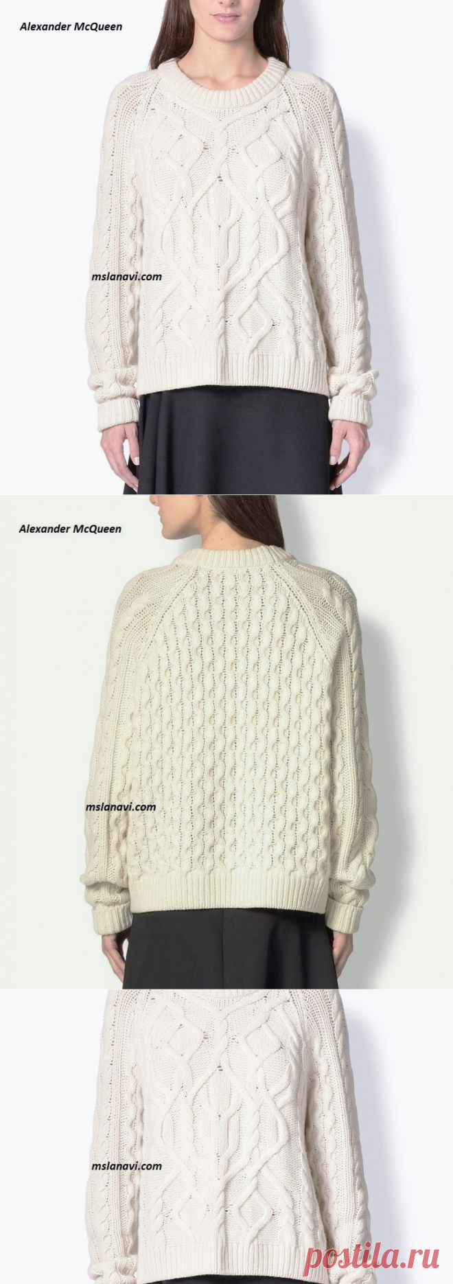 Длинный свитер спицами от ALEX MCQUEEN - Вяжем с Лана Ви