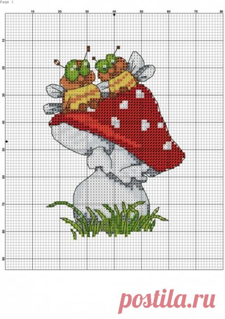 Вышиваем с детьми грибочки