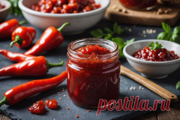 Джем из острого перца - Кулинарные заметки Алексея Онегина Джем из острого перца - универсальная приправа к любым холодным закускам и сырам, супам, лапше, жареному и тушёному мясу и просто к хлебу.