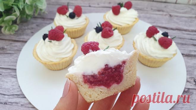Очень простые диетические корзиночки с кремом и ягодной начинкой | Рецепты ЛАЙТ | Дзен