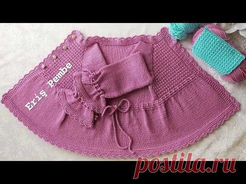 Ayda Hırka  Kabartmalı Mozaikler Modeli ile  1 ve 1,5 yaş kız çocuk hırkası