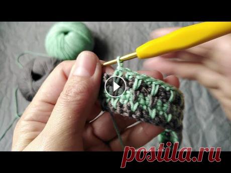Двухцветный красивый, простой узор крючком № 33. Без подсчётов и заморочек . РЕКОМЕНДУЮ К ПРОСМОТРУ! ВСЕ ПЛЕЙЛИСТЫ. https://www.youtube.com/channel/UCjPu0E7uFTuoUC9kEBLkIQA/playlists?disable_polymer=1 Уроки для начинающих крючк...