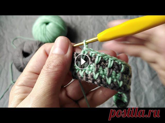 Двухцветный красивый, простой узор крючком № 33. Без подсчётов и заморочек . РЕКОМЕНДУЮ К ПРОСМОТРУ! ВСЕ ПЛЕЙЛИСТЫ. https://www.youtube.com/channel/UCjPu0E7uFTuoUC9kEBLkIQA/playlists?disable_polymer=1 Уроки для начинающих крючк...