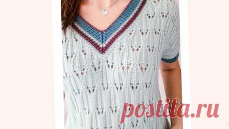 Вязание с Галиной и не только. | Невероятно простой и легкий узор для джемпера, пуловера, топа или футболки..