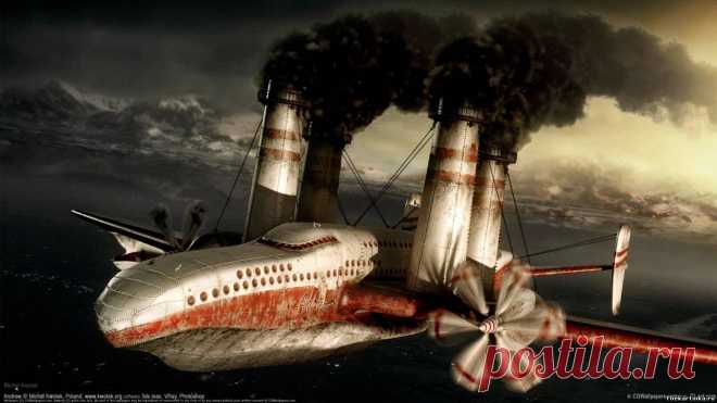 Первый прототип подводной лодки самолета на паровом двигателе