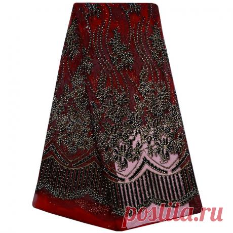 Красного цвета в нигерийском стиле французский Кружево Ткань S 2018 африканский тюль Кружево Ткань Высокое качество Африканский Кружево Свадебные Ткань для платья купить на AliExpress