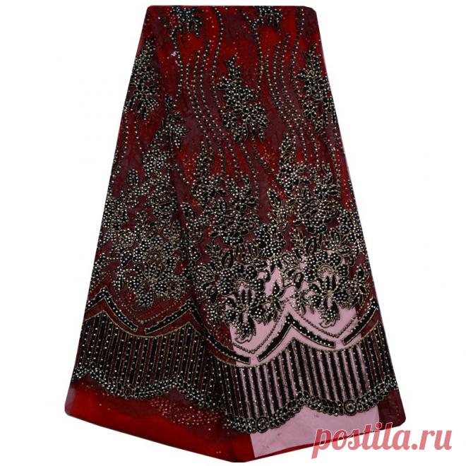 Красного цвета в нигерийском стиле французский Кружево Ткань S 2018 африканский тюль Кружево Ткань Высокое качество Африканский Кружево Свадебные Ткань для платья купить на AliExpress