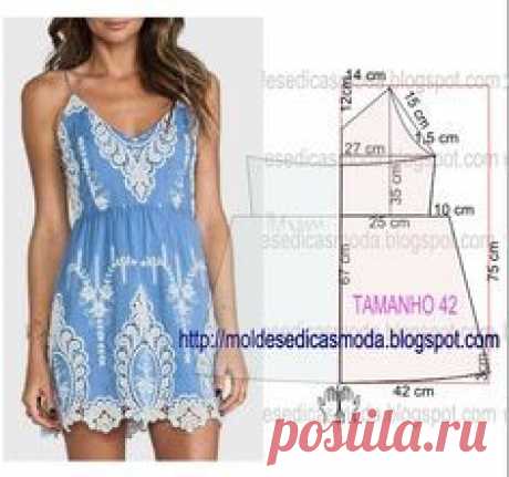 (15) Vestido de alça bordado passo a passo com medidas