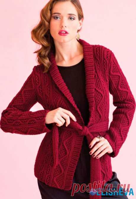 Кардиган с узорами от Vogue Knitting, вязаный спицами