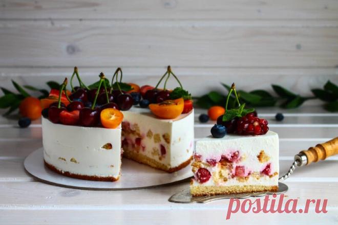 Творожно-сливочный торт