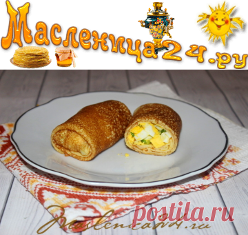 Блинчики с яйцами и зеленым луком