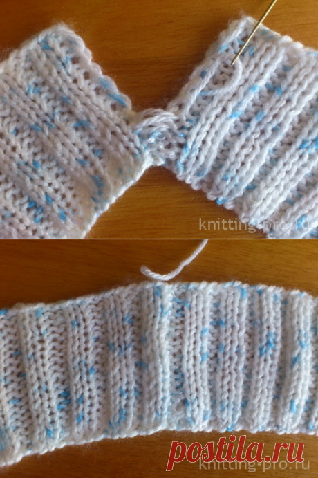 Соединение деталей матрасным швом, начало шва - knitting-pro.ru - От азов к мастерству