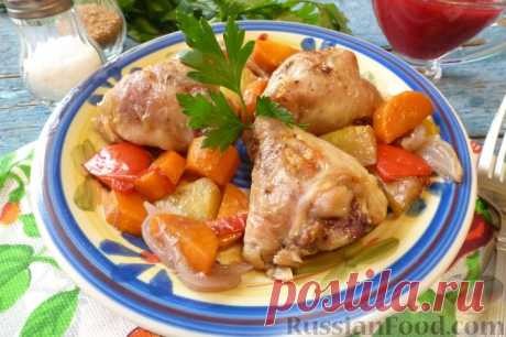Рецепт: Куриные голени, фаршированные брусникой с орехами на RussianFood.com