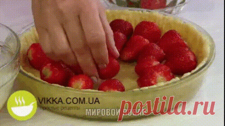 Кремовый клубничный пирог,который тает во рту!