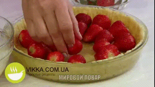 Кремовый клубничный пирог,который тает во рту!