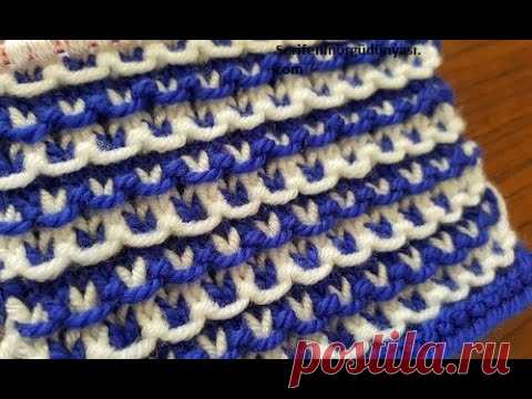 Çıtır Görünümlü İki Renkli Örgü Modeli