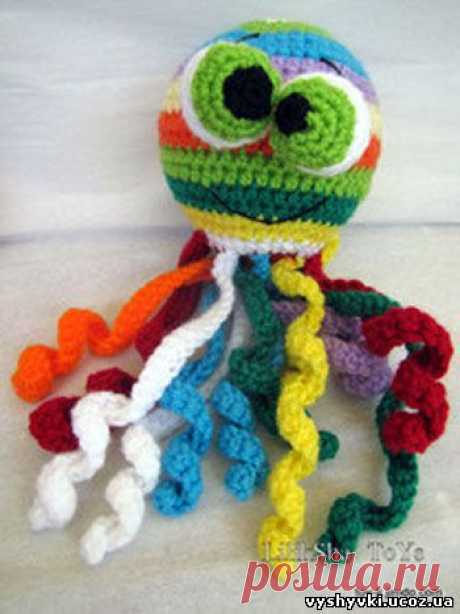 Радужный Медузик (вязаная медуза) - Амигуруми схемы вязания - ВЯЗАНИЕ СПИЦАМИ, КРЮЧКОМ - Бесплатные схемы вышивки крестиком