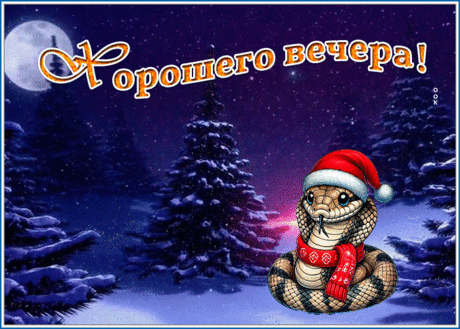 Прекрасная открытка хорошего зимнего вечера
