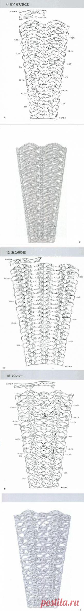 Схемки из японского (китайского?) журнала 2 часть / Вязание крючком / Женская одежда крючком. Схемы.