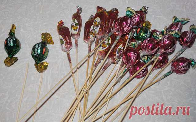 Букеты из конфет своими руками с пошаговыми фото